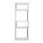 Artemis White High Gloss Bookcase with Geometric Shelf Design