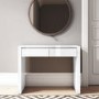Small White Gloss Office Desk with Drawers - Tiffany