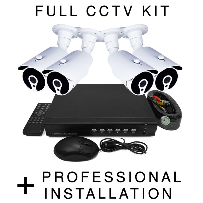 electriQ HD 720p 4 Camera CCTV System with Professional Installation