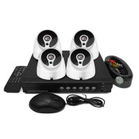 electriQ CCTV System - 4 Channel 1080p DVR with 4 x 720p Dome Cameras - Hard Drive Required