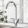 Box Opened Hector Twin Lever Chrome Kitchen Mixer Tap