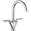 Twin Lever Chrome Kitchen Mixer Tap - Hector