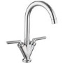 Chrome Dual Lever Monobloc Kitchen Mixer Tap - Essence Hector