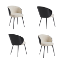 BUN/TOR001/96038 Set of 4 Black Wooden Dining Chairs - Tori