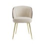 Beige Upholstered Dining Chair with Wooden Back - Tori