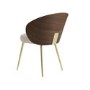 Beige Upholstered Dining Chair with Wooden Back - Tori