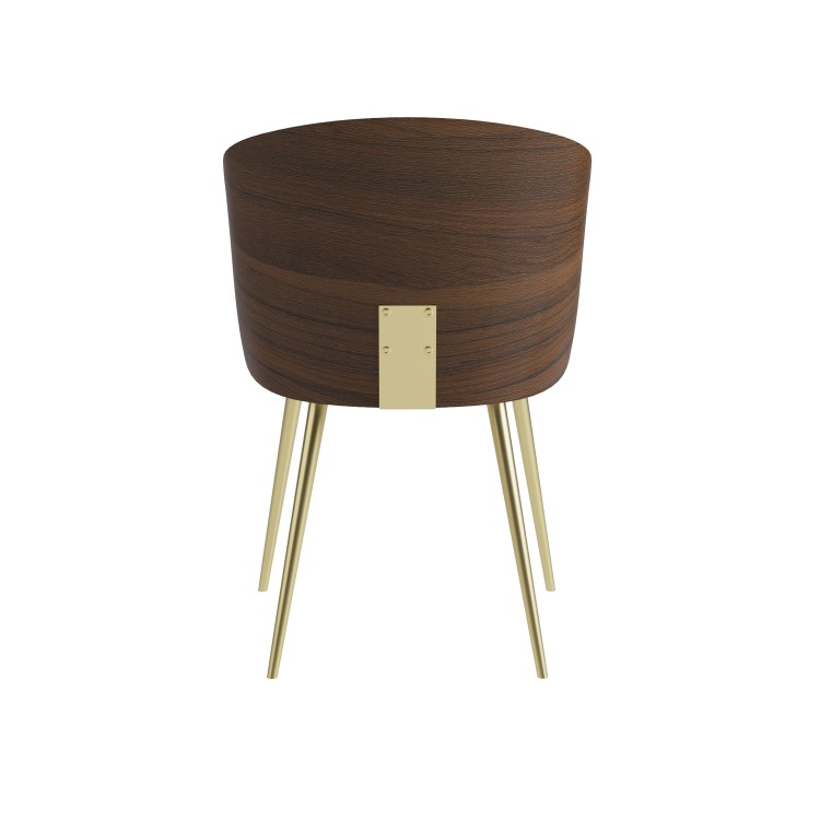 Beige Upholstered Dining Chair with Wooden Back - Tori