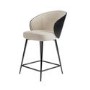 Set of 4 Black Wooden Kitchen Stools with Back - Tori