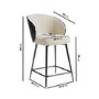 Set of 4 Black Wooden Kitchen Stools with Back - Tori