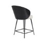 Set of 4 Black Wooden Kitchen Stools with Back - Tori