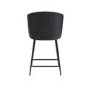 Set of 4 Black Wooden Kitchen Stools with Back - Tori