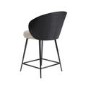 Set of 4 Black Wooden Kitchen Stools with Back - Tori
