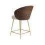 Set of 3 Beige Upholstered Kitchen Stools with Wooden Back - Tori