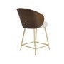 Beige Upholstered Kitchen Stool with Wooden Back - Tori