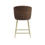 Beige Upholstered Kitchen Stool with Wooden Back - Tori