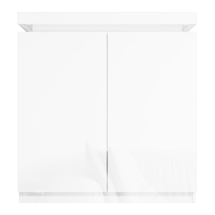 Tiffany White High Gloss Drinks Cabinet with LED Lighting