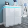 High Gloss White Storage Sideboard with LED Lighting - Vivienne