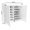 High Gloss White Storage Sideboard with LED Lighting - Tiffany