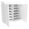 High Gloss White Storage Sideboard with LED Lighting - Tiffany