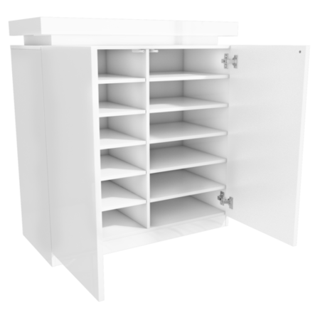 High Gloss White Storage Sideboard with LED Lighting Vivienne