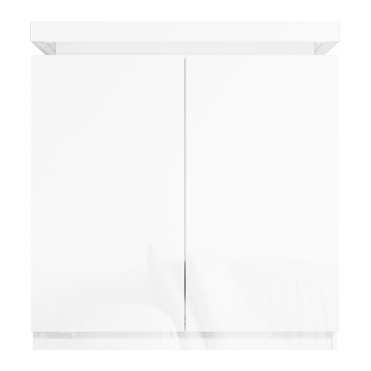 High Gloss White Storage Sideboard with LED Lighting - Vivienne