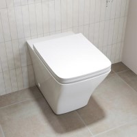 Grade A1 - Back To Wall Rimless Toilet with Soft Close Seat - Boston