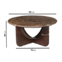 Round Brown Marble and Walnut Effect Nest of 2 Tables - Ivan