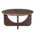 BUN/VAN007/99235 Round Brown Marble and Walnut Effect Nest of 2 Tables - Ivan