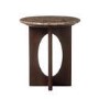 Round Brown Marble and Walnut Effect Nest of 2 Tables - Ivan