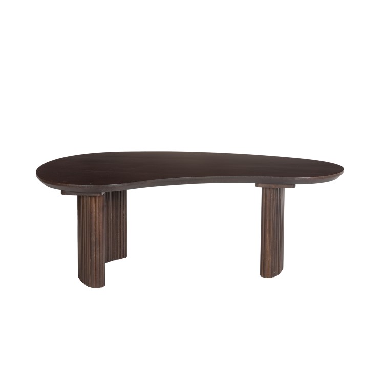 Curved Walnut Coffee Table with 2 Legs - Ivan