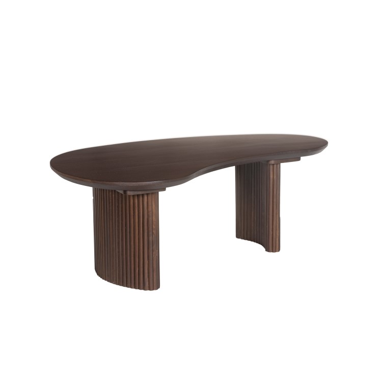 Curved Walnut Coffee Table with 2 Legs - Ivan