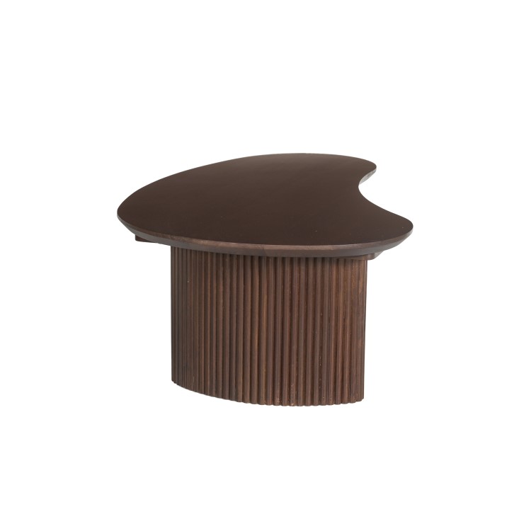 Curved Walnut Coffee Table with 2 Legs - Ivan