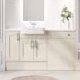 1500mm Beige Toilet and Sink Unit with Storage Unit & Chrome Fittings - Vancouver