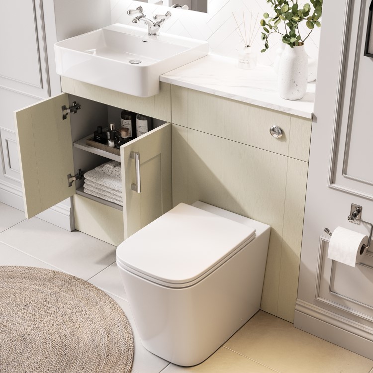 1200mm Beige Toilet and Sink Unit with Square Toilet- Vancouver