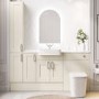 1800mm Beige Toilet and Sink Unit with Storage Units and Square Toilet - Vancouver