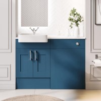 1200mm Blue Toilet and Sink Unit with Chrome Fittings - Vancouver