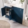 1200mm Blue Toilet and Sink Unit with Chrome Fittings - Vancouver