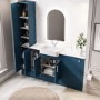 1800mm Blue Toilet and Sink Unit with Storage Units & Chrome Fittings - Vancouver