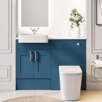 1200mm Blue Toilet and Sink Unit with Square Toilet - Vancouver