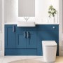 1500mm Blue Toilet and Sink Unit with Storage Unit and Square Toilet - Vancouver