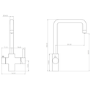 Brass 4 in 1 Instant Boiling Hot Square Kitchen Mixer Tap with 2.4L Boiler and Filter - Pronto Vesta