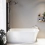 Freestanding Shower Bath Single Ended Left Hand Corner with Matt Black Bath Screen 1700 x 750mm - Vigo