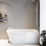 Freestanding Shower Bath Single Ended Right Hand Corner with Chrome Bath Screen 1700 x 750mm - Vigo