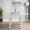 Flip Top Dining Table in White High Gloss with 4 Grey Velvet Chairs - Vivienne &amp; Kaylee