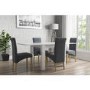 Flip Top Dining Table in White High Gloss with 4 Rollback Grey Chairs - Vivienne & New Haven