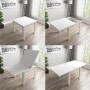 Flip Top Dining Table in White High Gloss with 4 Rollback Grey Chairs - Vivienne & New Haven