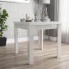 Flip Top Dining Table in White High Gloss with 2 Grey Velvet Chairs - Vivienne &amp; Kaylee