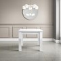 Flip Top Dining Table in White High Gloss with 2 Grey Velvet Chairs & 1 Bench - Vivienne & Kaylee