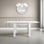 Flip Top Dining Table in White High Gloss with 2 Grey Velvet Chairs & 1 Bench - Vivienne & Kaylee