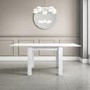 White Gloss Extendable Dining Table with 4 Grey Velvet Dining Chairs - Vivienne